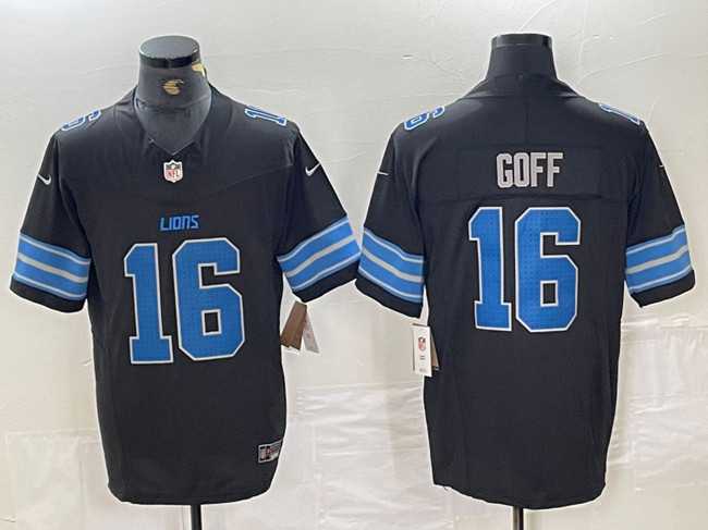 Mens Detroit Lions #16 Jared Goff Black 2024 F.U.S.E. 2nd Alternate Vapor Limited Football Stitched Jersey->detroit lions->NFL Jersey